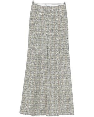 Ermanno Scervino Herringbone-Pattern Palazzo Pants - Gray