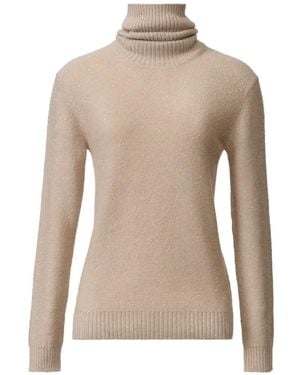 Fabiana Filippi Sequin-Embellished Roll-Neck Jumper - Natural
