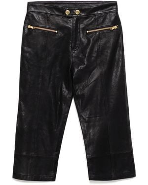 Cynthia Rowley Downtown Leather Cropped Trousers - Black