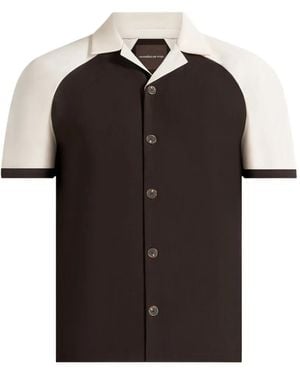 Manière De Voir Salim Contrast Raglan Shirt - Black