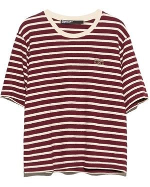 Bimba Y Lola T-Shirt En Coton Éponge À Rayures Bordeaux - Red