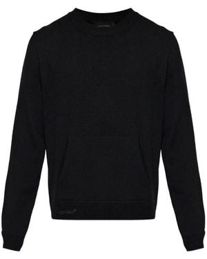 DSquared² Logo-Embroidered Pouch-Pocket Sweater - Black