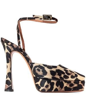 Castagna Vicky Animal-Print Platform Sandals - White