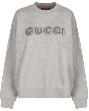 Gucci Sweatshirt mit Logo - Grau