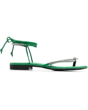 Philipp Plein Skull Stud Thong Strap Sandals - Green