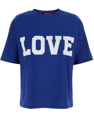 ..,merci Graphic-Detail Cotton T-Shirt - Blue