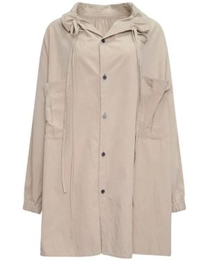 Y's Yohji Yamamoto Drawstring-Collar Oversized Shirt - Natural