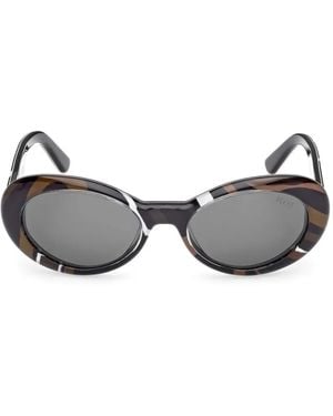 PUCCI Gafas De Sol Con Montura Ovalada Y Estampado Abstracto - Gris