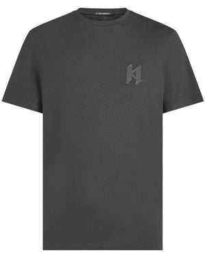 KARL LAGERFELD Logo-Patch T-Shirt - Black