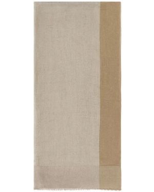 Paul & Shark Colour-Block Frayed Scarf - Natural