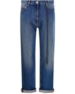 DARKPARK Strap-Embellished Straight-Leg Jeans - Blue