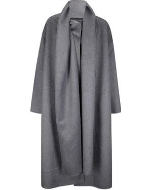 Calvin Klein Double-Faced Wool Scarf Coat - Grey
