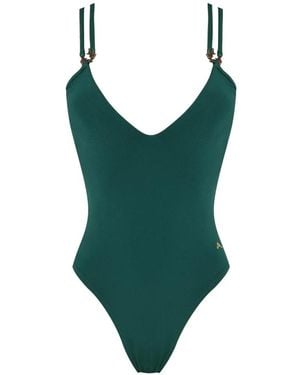 Amir Slama Bañador Con Doble Tira - Verde