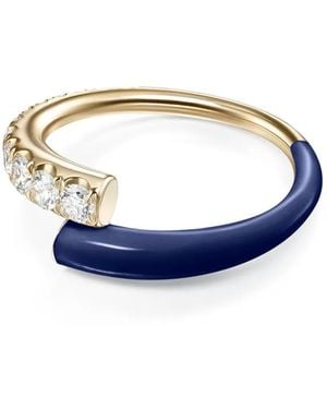 Melissa Kaye Anillo Diamond Lola En Oro Amarillo De 18 Ct Con Diamantes - Azul