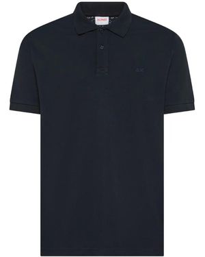 Sun 68 Polo De Algodón Con Logo Bordado - Azul