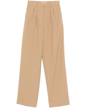 Manuel Ritz Pantaloni Gessati Con Paillettes - Neutro