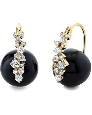 Sydney Evan 14Kt Onyx Earrings - Black