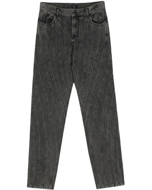 Mugler Jeans Met Vlakken - Grijs