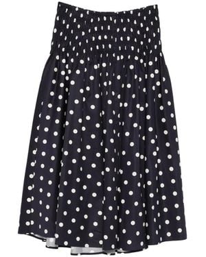 Maje Falda Midi Con Motivo De Lunares - Azul