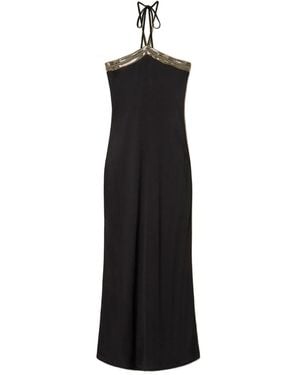 Twinset Long Dress With Sequin Embroidery - Black