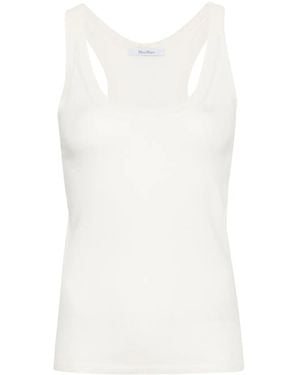 Max Mara Top Con Scollo Ampio - Bianco