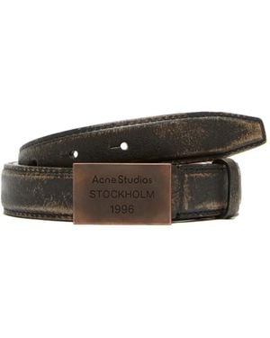 Acne Studios Engraved Logo Belt - Brown