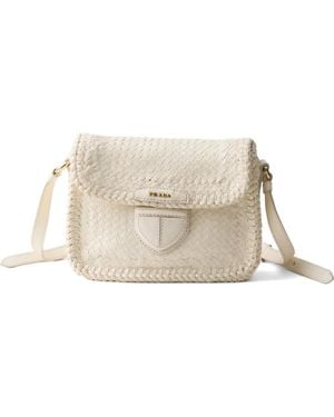 Prada Woven Leather Mini Bag - White