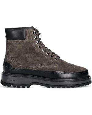 GANT Lace-Up Panelled Boots - Black