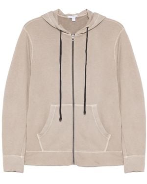James Perse Vintage French Terry Zip-Up Hoodie - Natural