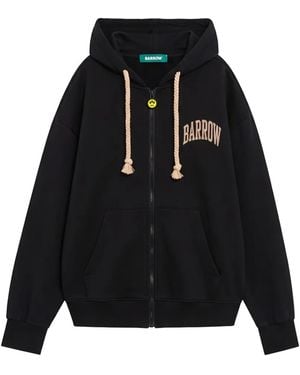 Barrow Logo-Print Zip-Up Hoodie - Black