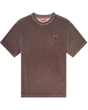 DIESEL T-Shirt À Patch Logo - Brown