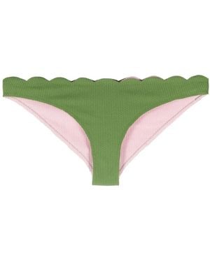 Marysia Swim Santa Barbara Scallop-Edge Bikini Bottoms - Green