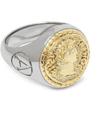 Aries Siegelring Mit Münzdetail - Mettallic