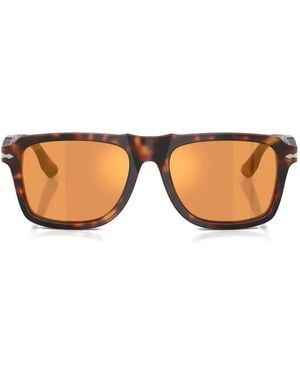 Persol Tortoiseshell-Effect Rectangle-Frame Sunglasses - Brown