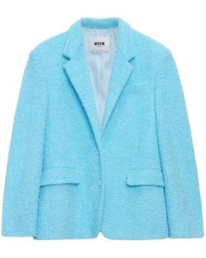MSGM Textured Blazer - Blue