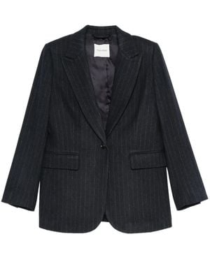 TRUE AVENUE Pinstripe Single-Breasted Blazer - Blue