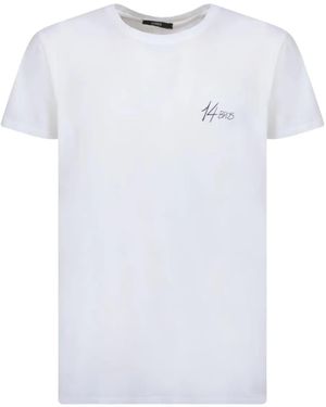 14 Bros Logo-Print T-Shirt - White