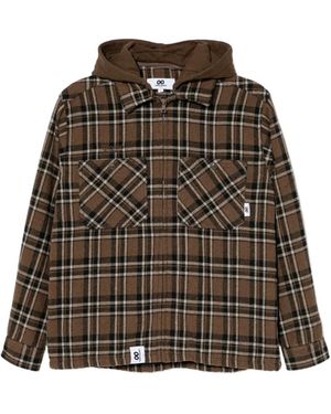 Chocoolate Logo-Embroidered Checked Jacket - Brown