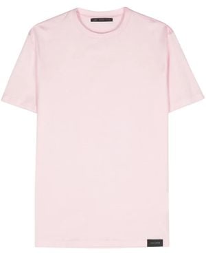 Low Brand Logo-Patch Cotton T-Shirt - Pink
