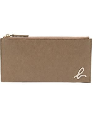 agnès b. Leather Long Wallet - Brown