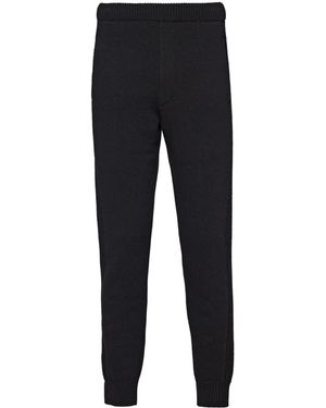 Prada Fine-Knit Cashmere Track Trousers - Black