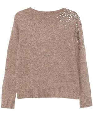 Seventy Embellished Shoulder-detail Knitwear - ブラウン