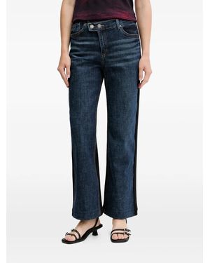 Desigual Pantalon Droit À Logo - Blue