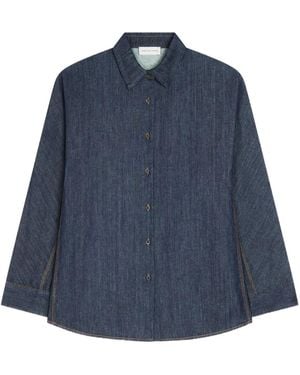 Dries Van Noten Jeanshemd mit Kontrastnähten - Blau