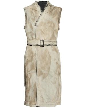 Rick Owens Belted Coat - White