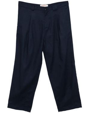 Officina 36 Belt-Loop Pleated Trousers - Blue