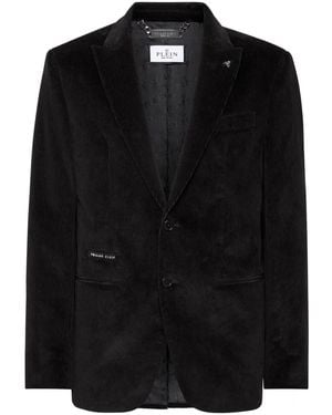 Philipp Plein Velvet Blazer - Black