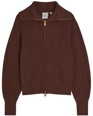 Varley Cardigan Enrico Con Zip - Marrone