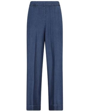 Kiltie Pressed-Crease Straight Pants - Blue