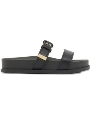 ARMANI EXCHANGE Two-Strap Buckled Sandals - Black